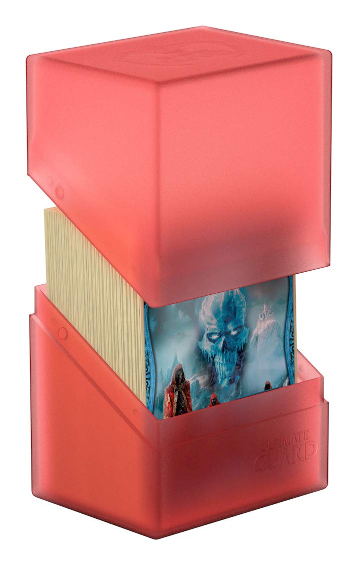 Ultimate Guard Boulder 80+ Classic, Deck Case For 80 Double-Sleeved Tcg Cards, Ruby, Secure & Durable Storage For Trading Card Games, Soft-Touch Finish