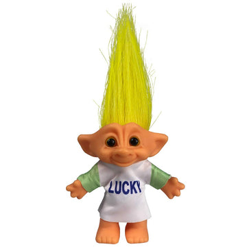 Lucky Troll Dolls,Vintage Troll Dolls Chromatic Adorable For Collections, School Project, Arts And Crafts, Party Favors - 7.5' Tall Yellow Hair (Include The Length Of Hair)