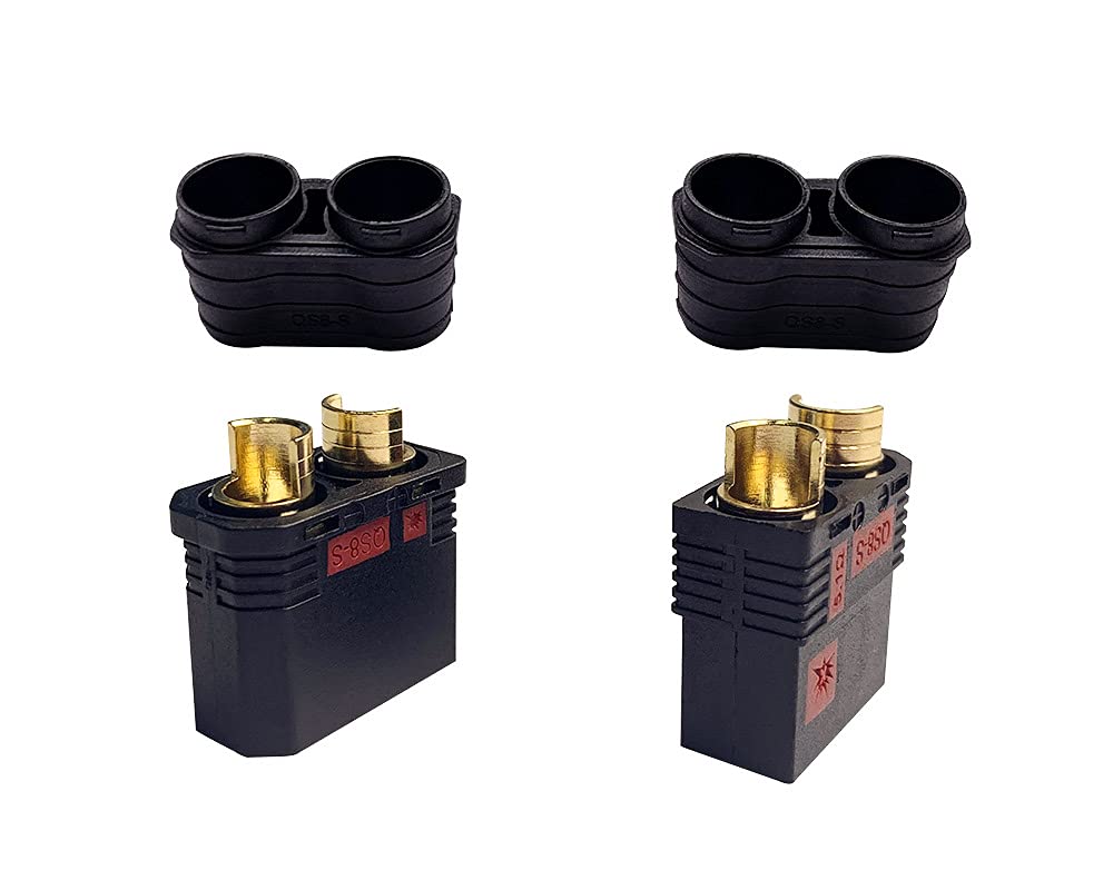 BABUVYA High Current Antispark Connector Male and Female QS8-S Black Application with Remote Control Toys Drone Battery Charger