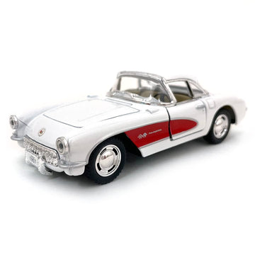 Set of 4: 5'' 1957 Chevy Corvette 1:34 Scale (Black/Blue/Red/White) by Kinsmart