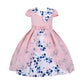 Cosplay Life Floral Dress for Girls and Young mature-themeds Fashion Flower Waistline Kids Party Festival Dress Ages 5-9 Years Old (Peach  6YRS)