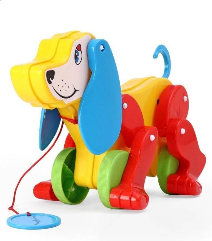 Pull Along Toy Baby Daisy Dog With A Wagging Tail And Ears For Toddlers Babies | Baby Toys | Pull Along | Push And Pull Toys | C