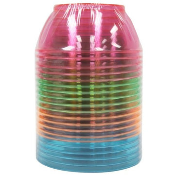 Tiger Chef Neon Assorted Party Plates, 40-Pack 6-ounce Hard Plastic Plates, Assorted Neon Colors Pink, Blue, Green and Orange