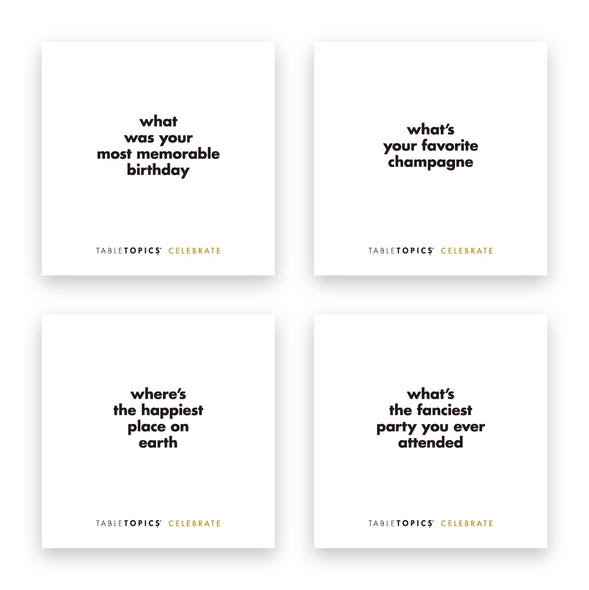 TableTopics Celebrate to Go Question Card Game - 40 Conversation Starter Cards for Parties, Special Occasions, Holidays, Take An