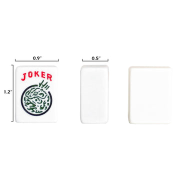 Jongyance American Mahjong Set - 166 White Tiles, Blue Carrying Bag, 4 All-in-One Racks, Plastic Tiles for Ma Jong, Mah-Jongg, Majiang