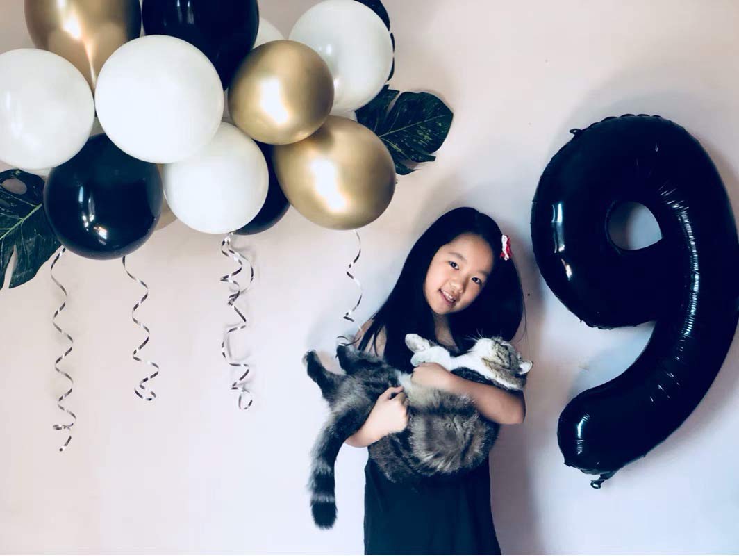 Tellpet Black Number 9 Balloon, 40 Inch
