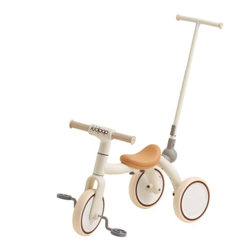 Kidpop Pony 4-in-1 Kids' Tricycles Pedal Vehicles for 1-4 Push Slide Ride On Toy Balance Bike Baby Walker Stroller (White)