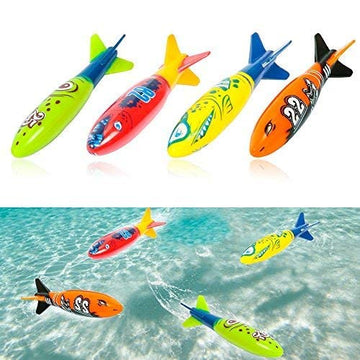 Ytuomzi Pool Diving Toys tossing Bandits Underwater Gliding Shark Swimming Glides Toys Small Water Rockets 4 Colorful Fun Toy for The Pool and Bath