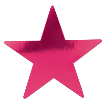 Beistle 24 Piece Foil Star Cutouts, 12, Cerise