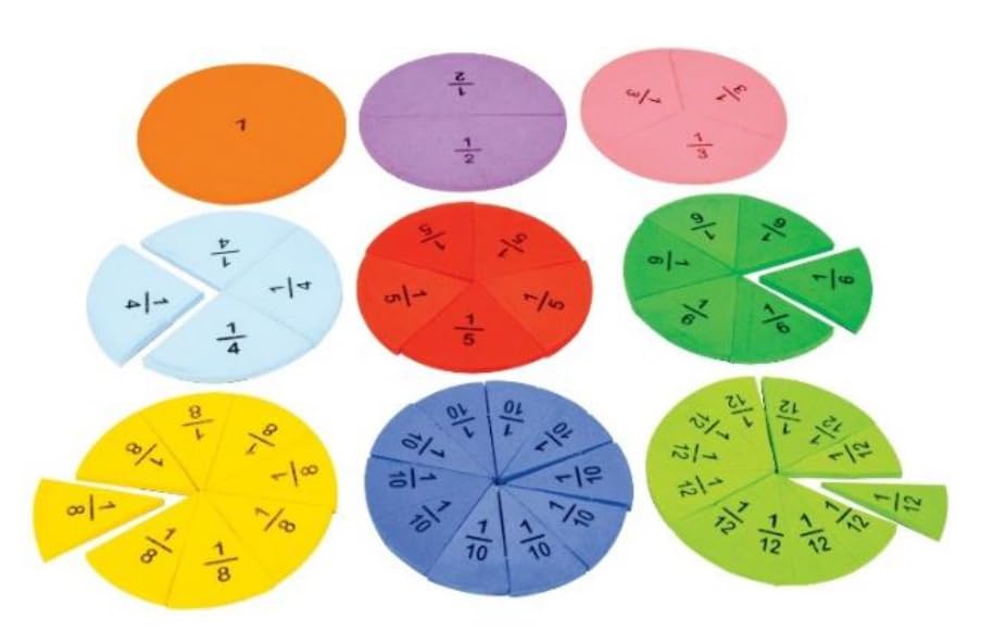 Math Fraction Circles Disks  Hard Foam  Marked  Magnetic  Math Teaching Tools
