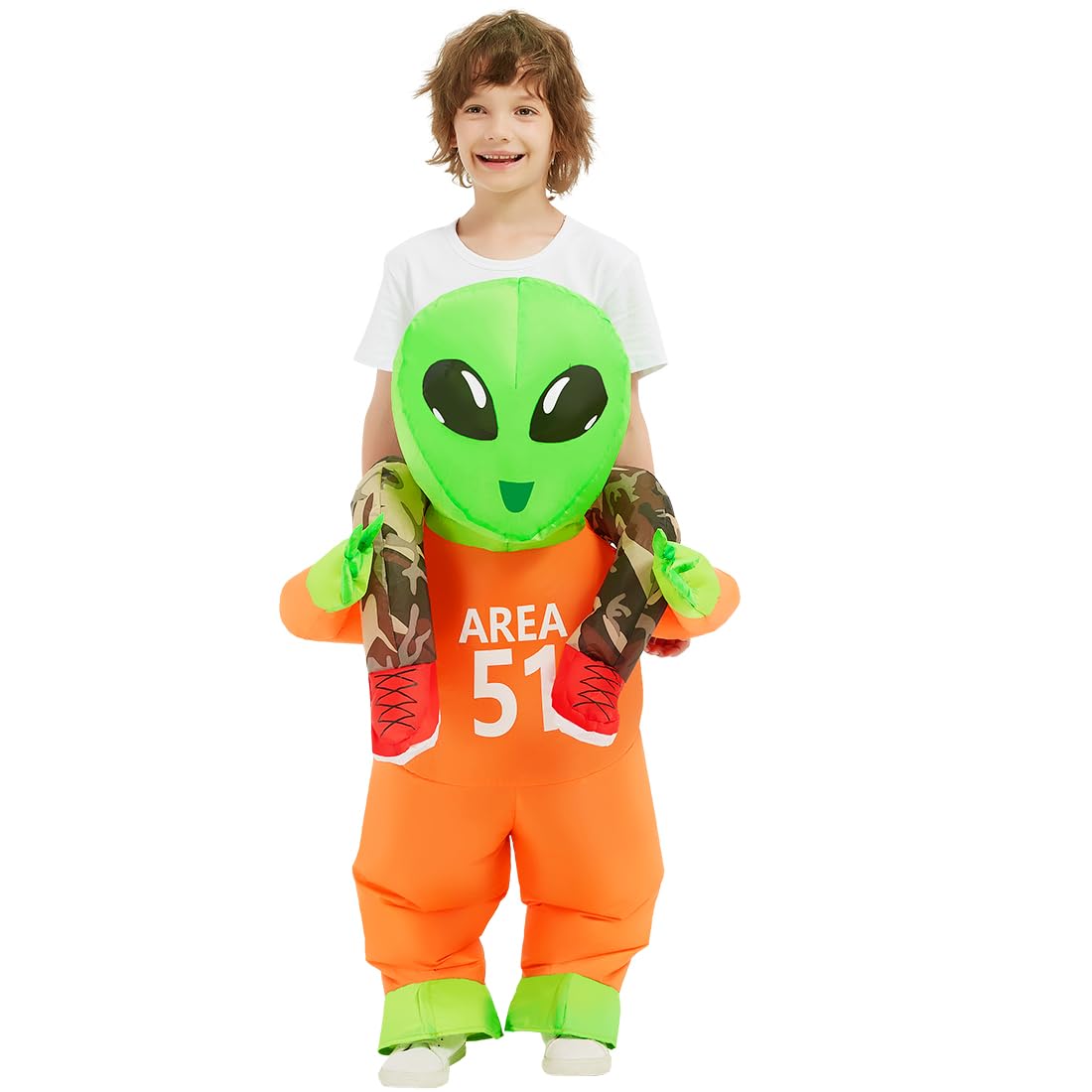 GOOSH Inflatable Costume for Kids Alien Costume Boys Girls Funny Blow up Halloween Costume for Halloween Fancy Party Cosplay