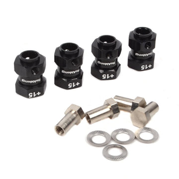 RC 15MM Extension Adaptor Wheel HEX Hub 12MM Upgrade Length for Traxxas Trx4 TRX-4 Upgrade Accessories (Black)