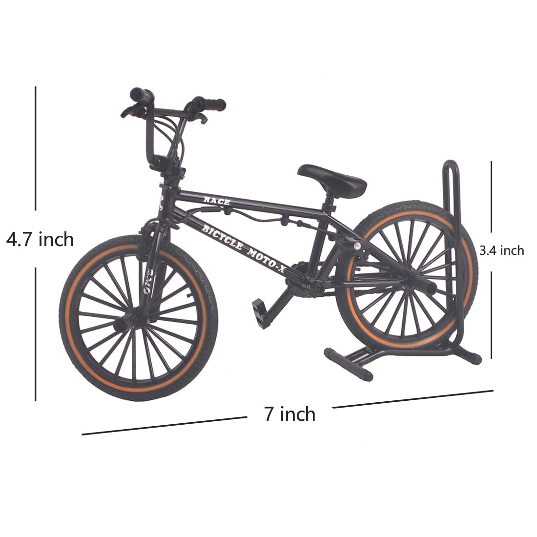 Ailejia Mini Metal Finger Bike Extreme Sports Bmx Finger Bicycle Toys Game Set For Kids And Adults, Metal Bike Model Collections Decoration (Bmx Black)