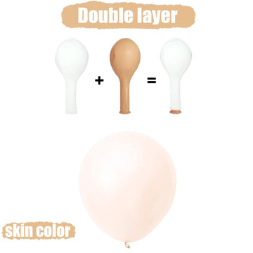 Blush Pink Balloons, 60 Packs 12 Inch Retro Pink Double Stuffed Nude Beige Balloon, Dusty Pink And Rose Gold Boho Balloons Set F