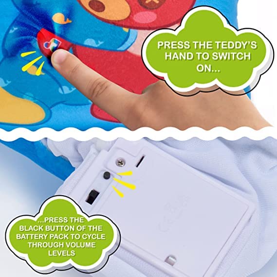 WOW! STUFF CoComelon JJ Musical Sleep Soother Toy - Plays 6 Bedtime Songs, Night Light, Blue, for Toddlers Ages 2-5
