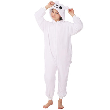 Wafunne Animal Onesie Costume For Kids Child Boys Girls Womens Mens Cosplay Halloween Costumes Easter Onesies White Polar Bear M