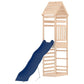 vidaXL Solid Pine Wood Outdoor Playset: Multi-Activity Backyard Playground with Slide, Sandpit and Rock Wall for Children