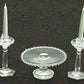 Dollhouse Miniature Chrynsbon Clear Crystal Cake Plate And Candlesticks Mini Kit