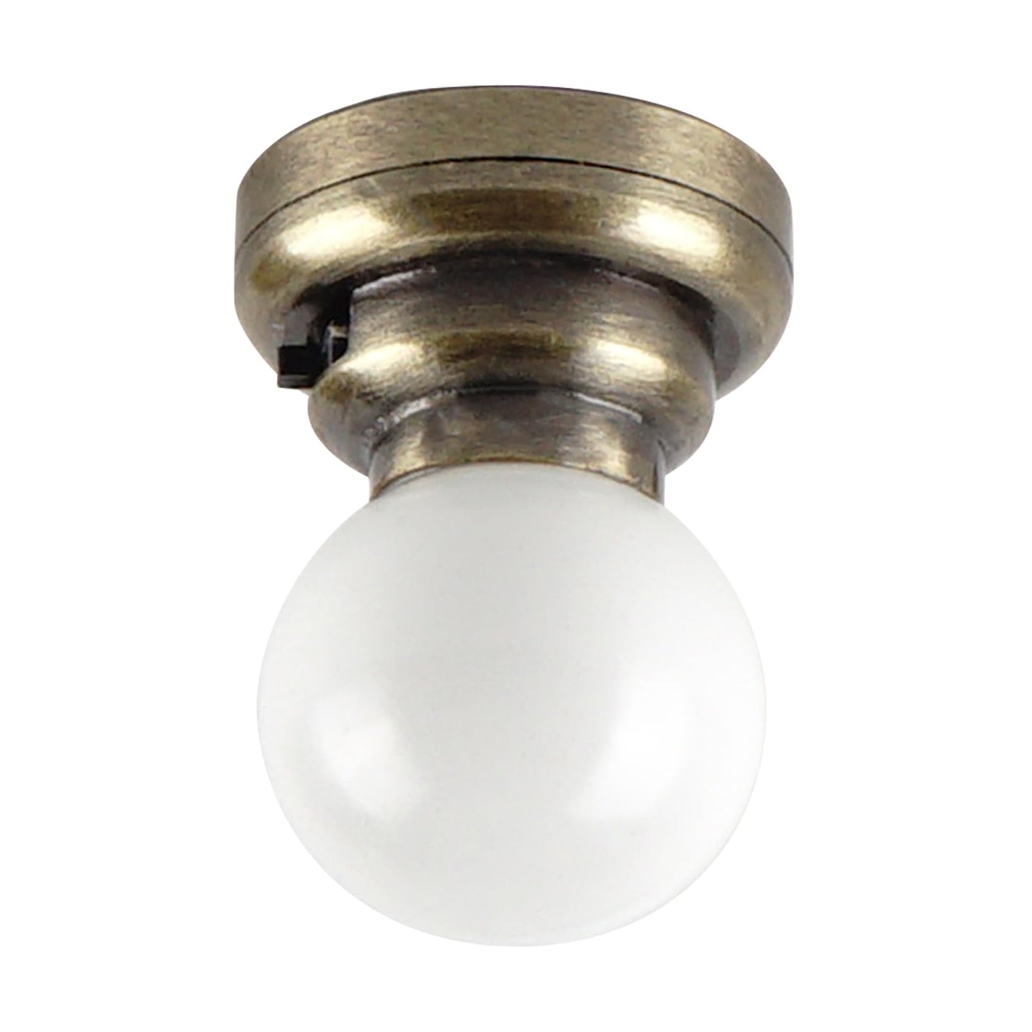 1:12 Scale Dollhouse Battery Powered Led Ceiling Light For Doll, Roombox And Diorama (Brass)