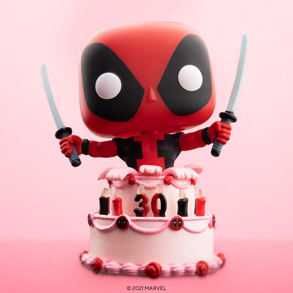 Funko POP Marvel Deadpool 30th - Deadpool in Cake, Multicolor, Standard Size, Vinyl Figure