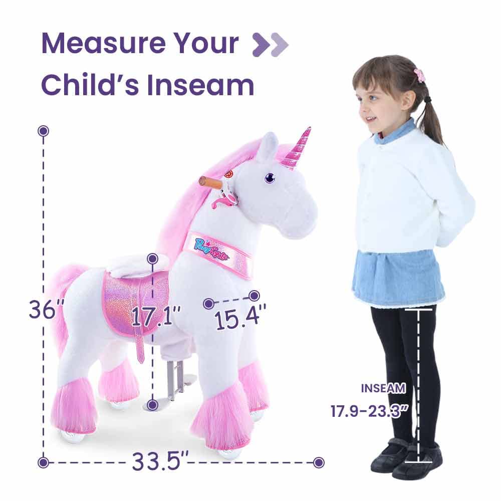 Ponycycle Ride On Horse Pink Unicorn Toy Classic Model U Plush Walking Animal Size 4 For Age 4-8 Ux402