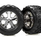 Traxxas 3668 Talon Tires Pre-Glued on 2.8'' Chrome All Star Wheels, Electric Rear (pair)
