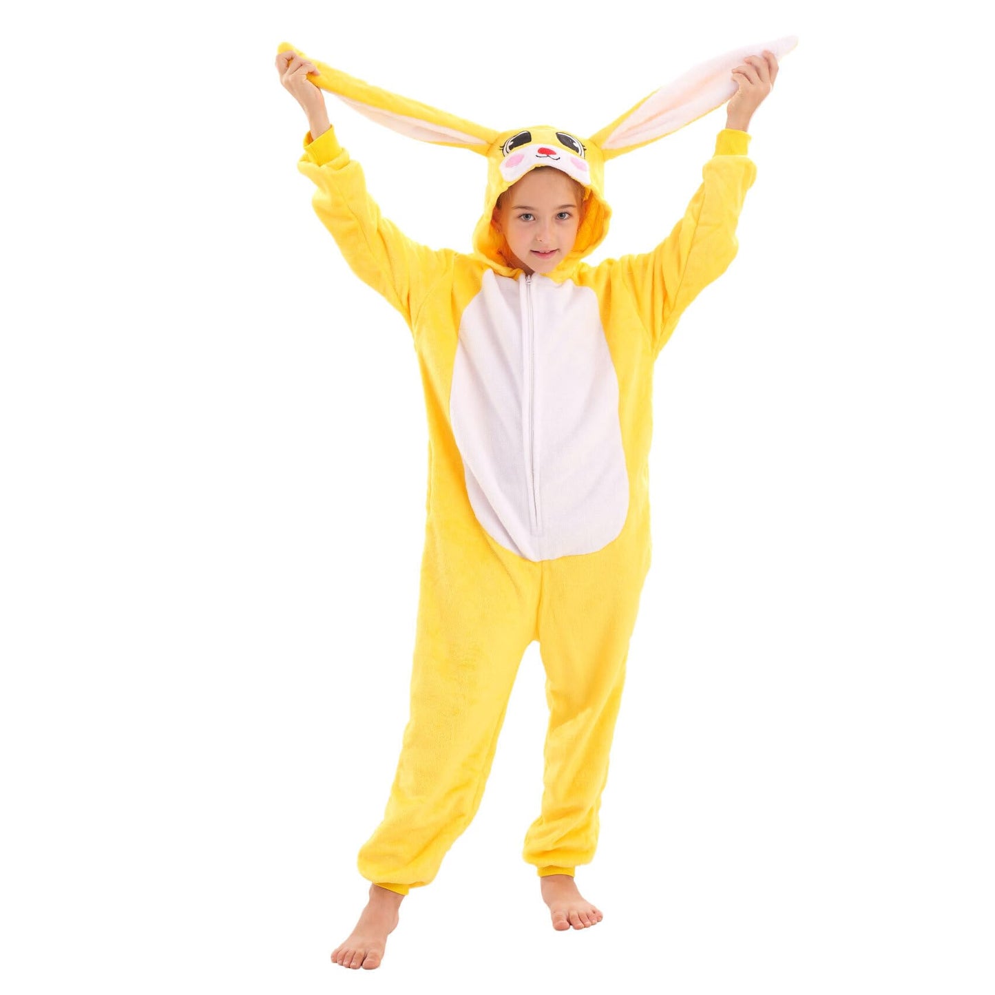 TYONMUJO Animal Onesie Costume for Kids Halloween Costumes for Girls Boys Cosplay Outfit Rabbit Bunny Yellow 130