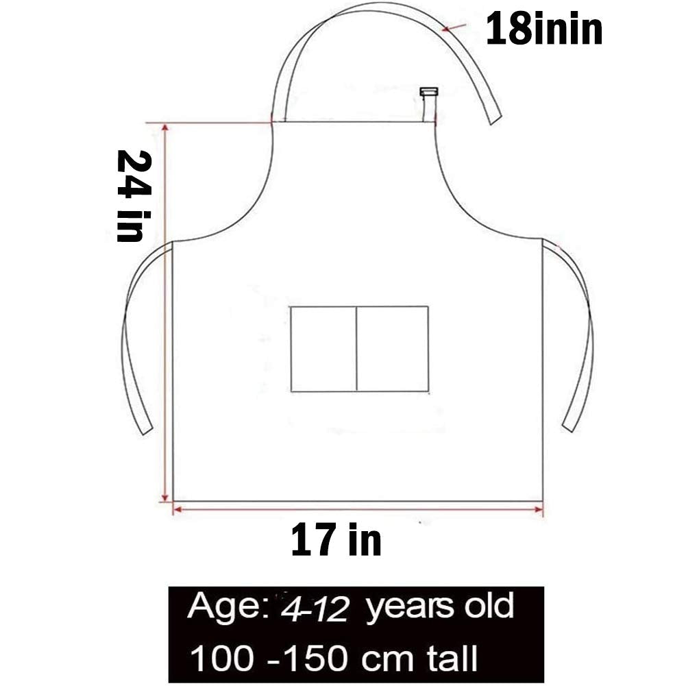 Tamicy 10 Pieces Kids Chef Hat and Apron Set - Child Kitchen Bib Aprons with Pockets Girls Boys Chef Hats for Cooking Baking Gar