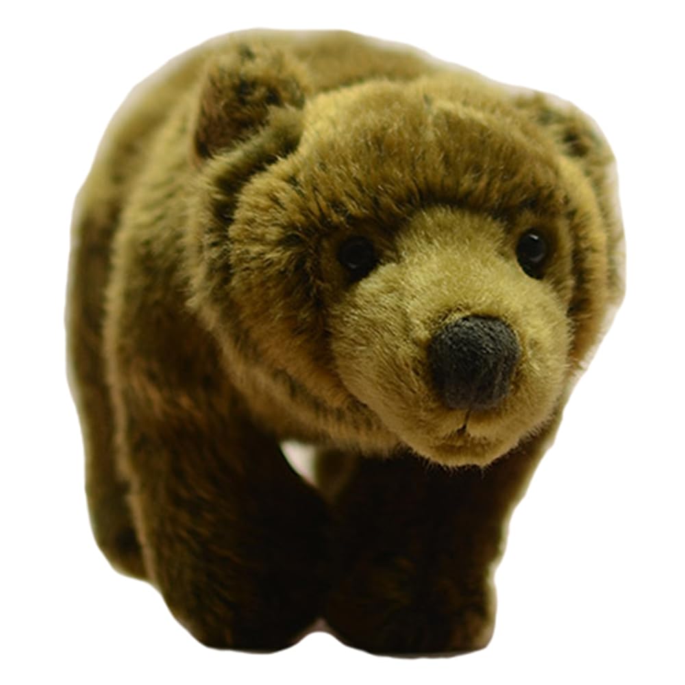 JIANEEXSQ Realistic Brown Bear Stuffed Animal Plush Toy  Simulation Brown Teddy Bear Plushies Soft Toy  Birthday Gift Decor