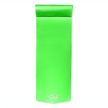 TRC Recreation Splash 1.25 Inch Thick Foam Swimming Pool Float Mat Large mature-themed Lounger with Built-in Roll Pillow  Fierce Green