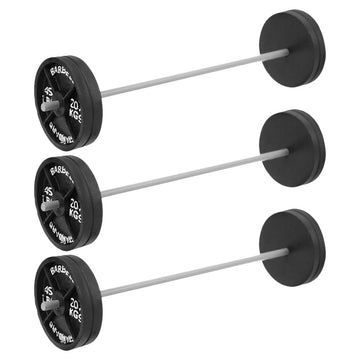 LOGOFUN 3pcs Mini Barbell Model Dollhouse Miniature Barbell Prop Tiny Fitness Equipment Models for Dollhouse Fitness Accessories