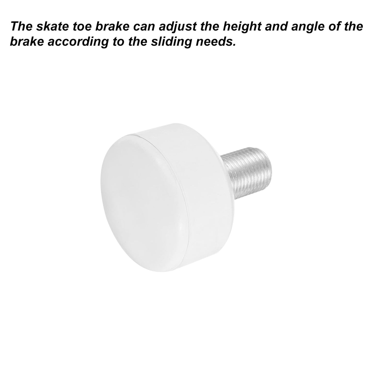 Patikil Roller Skate Toe Stops With 0.6'' Bolts, 1 Pair 82A Rubber Brake Stoppers Block Round For Roller Skate Accessories Repla