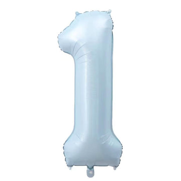 40-Inch Light Blue Number 1 Balloons With Crown, 1St Birthday Decorations For Boys Girls, Children'S Birthday Party Supplies. (L