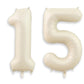 40 Inch Cream White Number 15 Balloon, Large 15 Balloon Numbers, Big Foil Helium 15 Birthday Balloons for 15th Birthday Party De