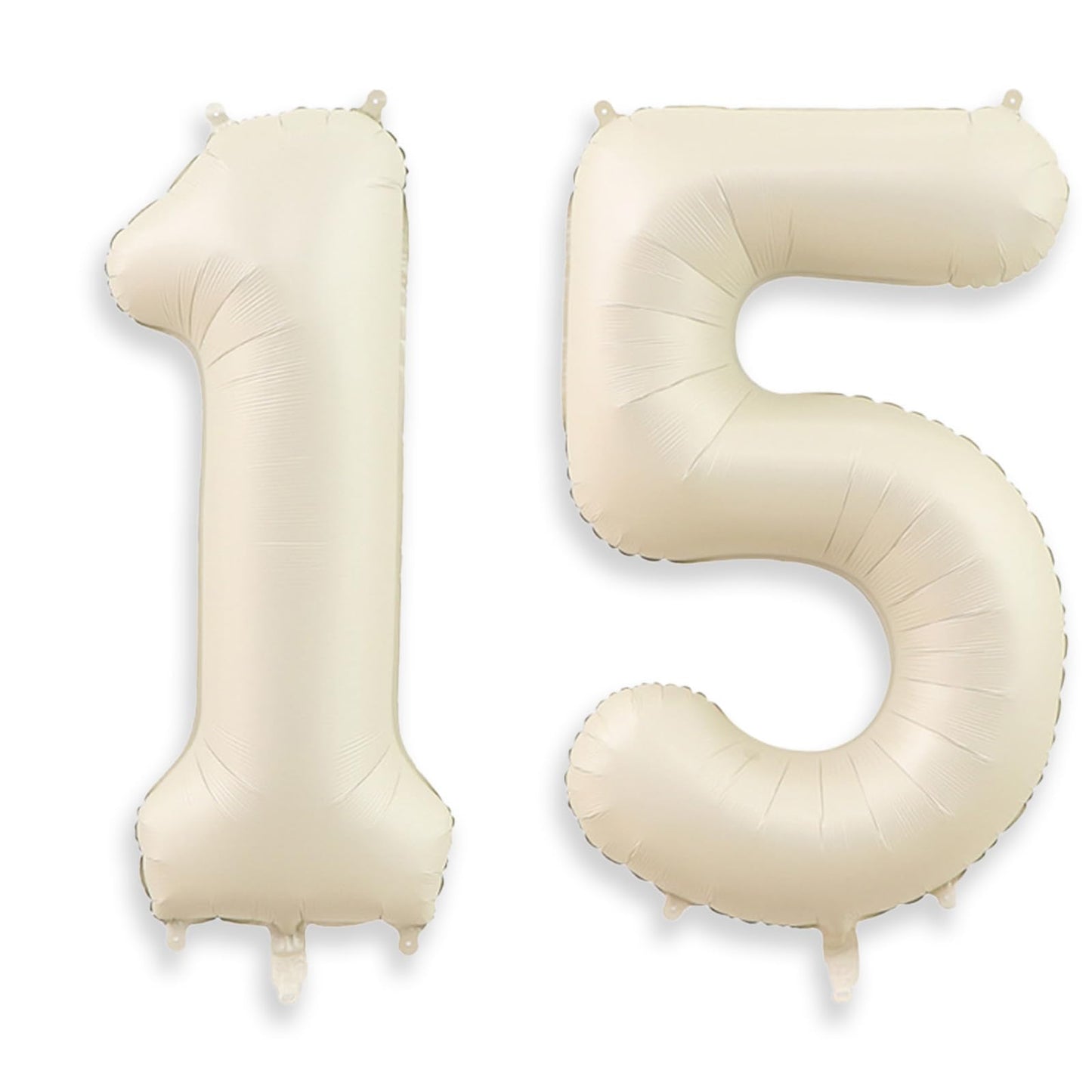 40 Inch Cream White Number 15 Balloon, Large 15 Balloon Numbers, Big Foil Helium 15 Birthday Balloons for 15th Birthday Party De