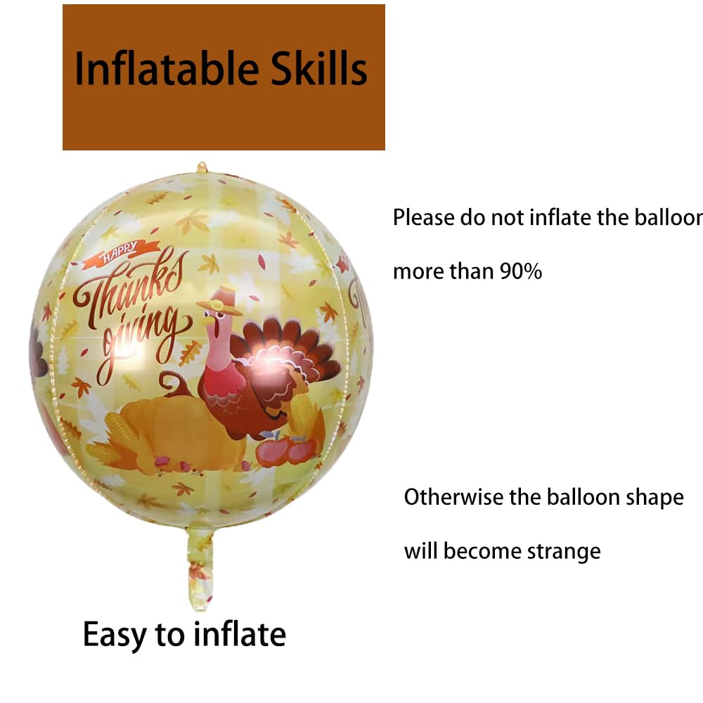 Hadckja Turkey Balloon Thanksgiving Balloons 4D Turkey Balloons For Fall Harvest Thanksgiving-Themed Party Birthday Party Suppli