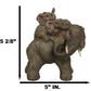 Ebros Small Wildlife Elephant Father And 2 Calves On Piggyback Playing Statue 5.25' Tall Resin Safari Elephants Family Figurine Sculpture Decor Gifts