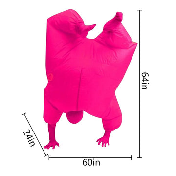 Qshine Inflatable Full Body Jumpsuit Cosplay Costume Halloween Funny Fancy Dress Blow Up Party Toy (Pink)