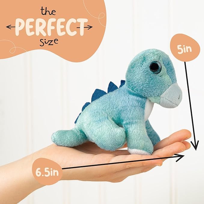 Forest & Twelfth Stuffed Stegosaurus, Single Mini Stuffed Animal Plush Toy For Kids, Dinosaur Party Favors And Goody Bags, Class