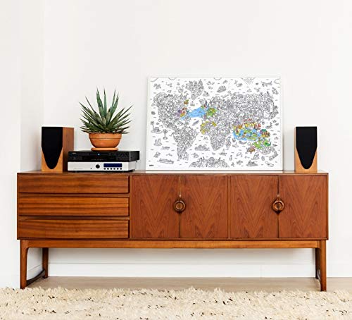 Omy Giant Coloring Poster - Atlas - Map of The World | Explore The Continents and Countries of The World | 40 x 28 Inches | Crea
