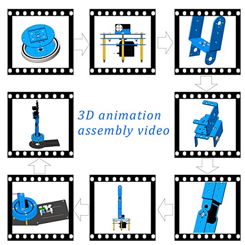 Robotic Arm Kit 6Dof Programming Robot Arm With 5 Servo, Handle, Mechanical Claw And More, Pc Software App Control With Tutorial