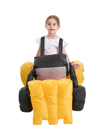 Hsctek Inflatable Construction Digger Costume Toddler, Blow Up Ride On Tractor Cosplay Kids Child Girls Boys, Riding Truck Halloween Costume Children 4T