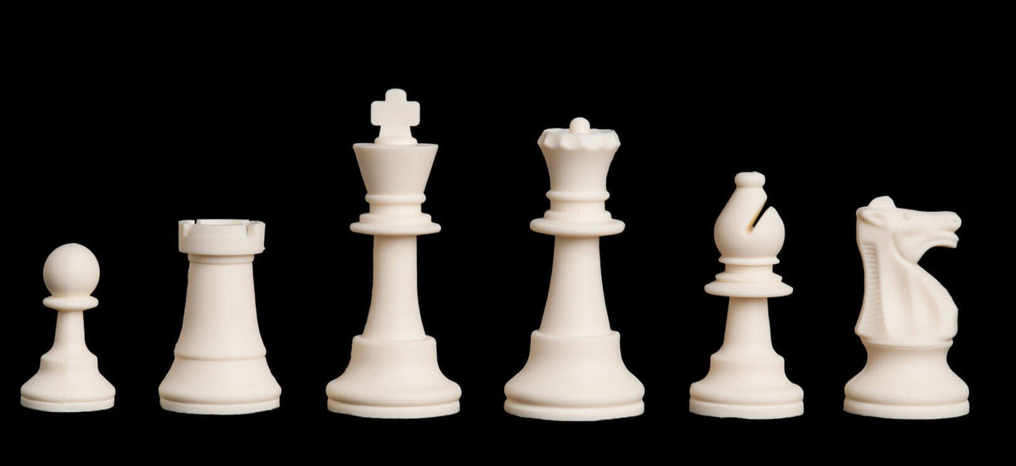 Regulation Silicone Tournament Chess Set - Pieces Only - 3.75'' King - Black & White