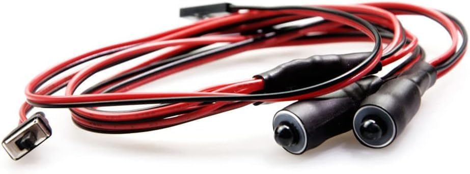 MOHERO 2 Leds Angel Eyes & Demon Eyes LED Light Headlights for 1/10 RC Model Crawler Cars Headlamps (Red+Yellow, 10mm)