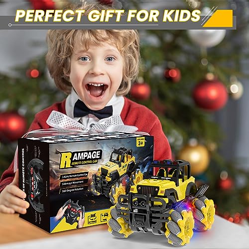 YOTOY Remote Control Car Toys for 6 7 8 9 10 Years Old Boys, Drift Stunt Remote Control Car, RC Cars for Boys Age 8-12, Stunt Ca