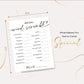 Wedding Shower Games Cards, Bridal Word Scramble, 25 Game Cards with 1 Answer Card, Engagement Party Wedding Games for Guests, M