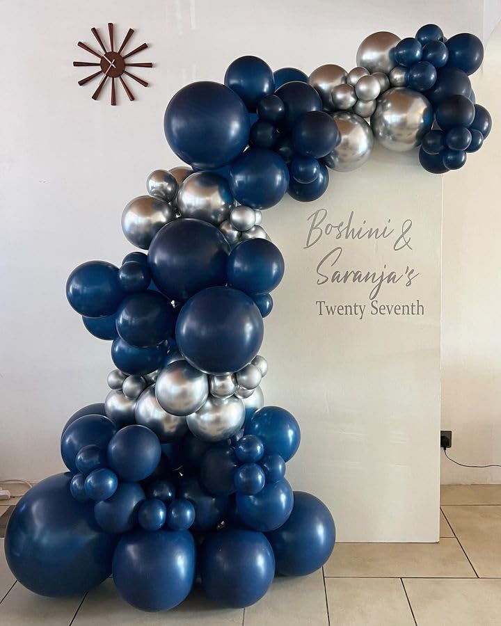 Bezente Giant Navy Blue Balloons - 36 Inch Jumbo Latex - 8 Pack for Baby Showers, Graduations, Weddings, and Parties