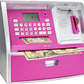 Like Talking Atm Savings Bank, Digital Piggy Bank, Atm Money Coins Machine For Kids Birthday Gift (Pink/Silver)