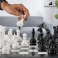 Radicaln Marble Chess Set Storage Box 15 Inches Black And White Handmade Chess Sets For Adults - Chess Board & 32 Chess Pieces - Board Chess Game