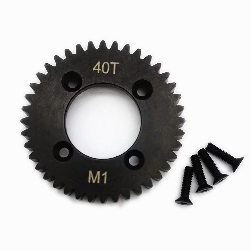 Hard Steel Center Differential Spur Gear 40T 1M Black For Team Losi Tenacity All Los232025